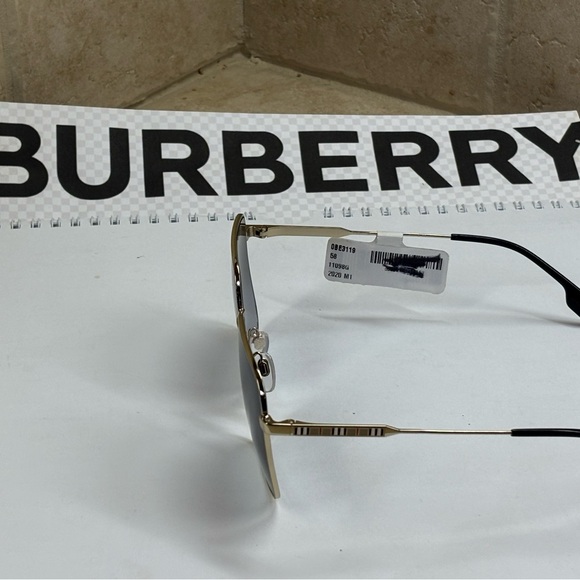 New Burberry BE3119 1109/8G Jude Light Gold Sunglasses